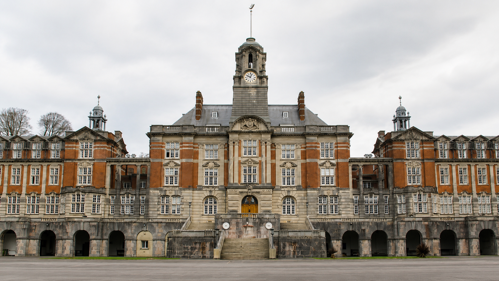 Britannia Royal Naval College in Dartmouth, with its clock tower