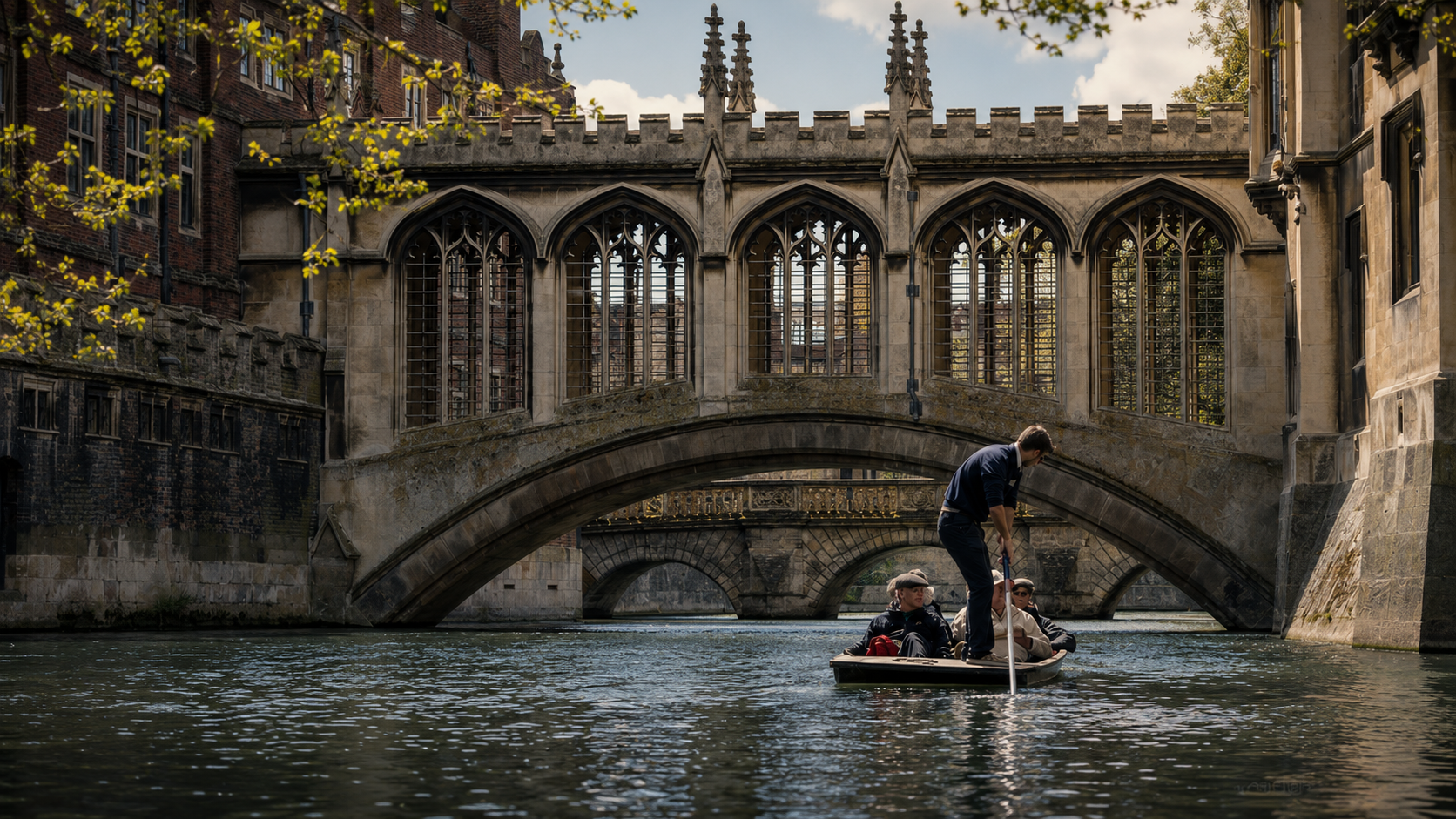 The Bridge of Sighs at St John's College, Cambridge, spanning the River Cam
